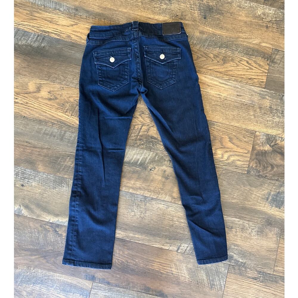 Women's TRUE RELIGION Billie Crop Dark Blue Jeans (25)